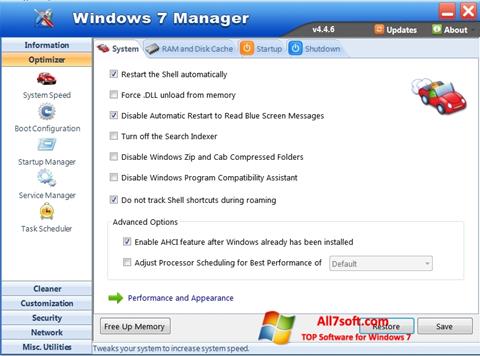 Ekrano kopija Windows 7 Manager Windows 7