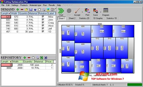 Ekrano kopija Cutting Windows 7