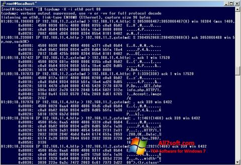 Ekrano kopija TCPDUMP Windows 7