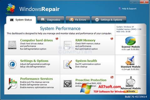 Ekrano kopija Windows Repair Windows 7