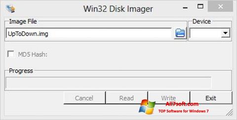 Ekrano kopija Win32 Disk Imager Windows 7