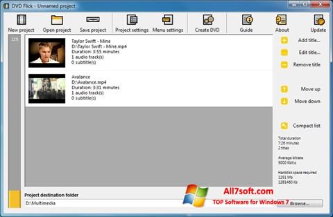 Ekrano kopija DVD Flick Windows 7