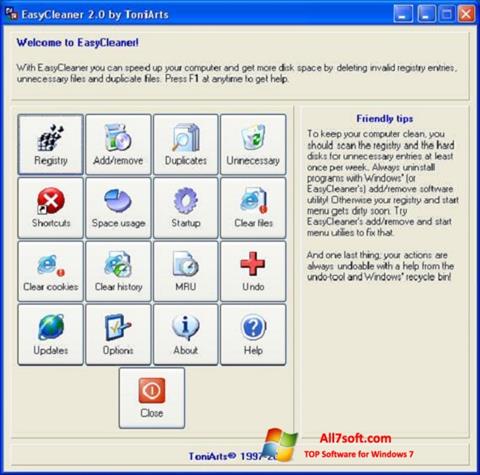 Ekrano kopija EasyCleaner Windows 7