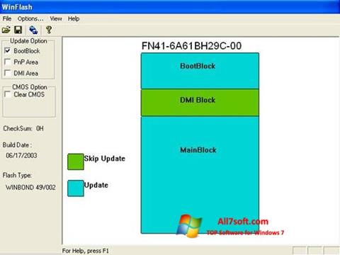 Ekrano kopija WinFlash Windows 7