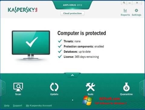 Ekrano kopija Kaspersky Windows 7