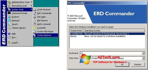 Ekrano kopija ERD Commander Windows 7