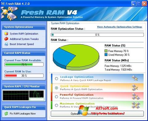 Ekrano kopija Fresh RAM Windows 7