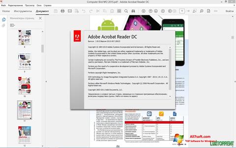 Ekrano kopija Adobe Acrobat Reader DC Windows 7