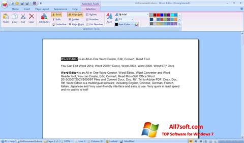 Ekrano kopija DocX Reader Windows 7
