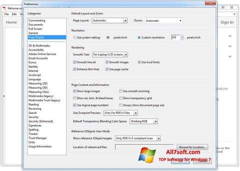 Ekrano kopija Adobe Acrobat Windows 7