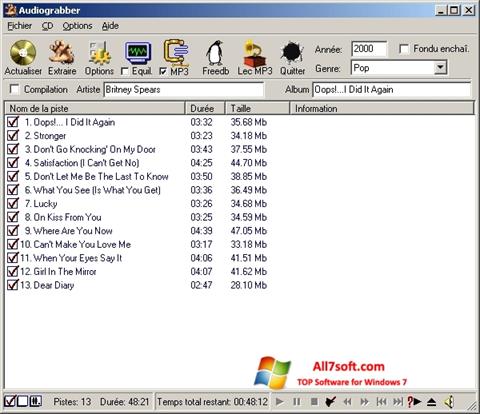 Ekrano kopija Audiograbber Windows 7