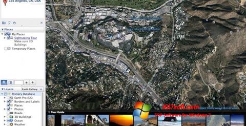 Ekrano kopija Google Earth Pro Windows 7