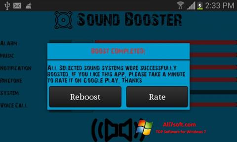 Ekrano kopija Sound Booster Windows 7