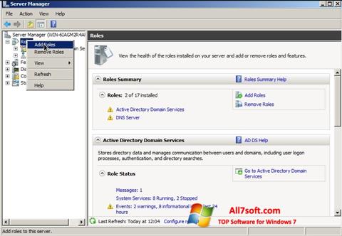 Ekrano kopija Open Server Windows 7