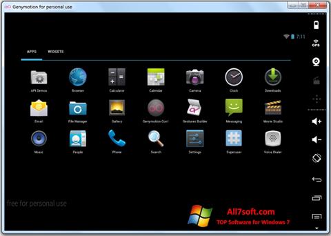 Ekrano kopija Genymotion Windows 7