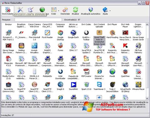 Ekrano kopija Revo Uninstaller Windows 7
