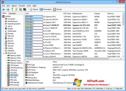 Ekrano kopija AIDA32 Windows 7