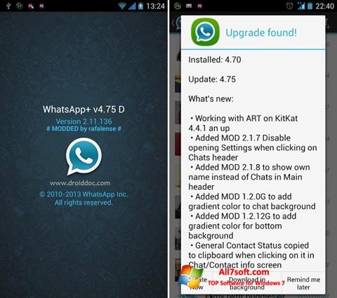 Ekrano kopija WhatsApp Plus Windows 7