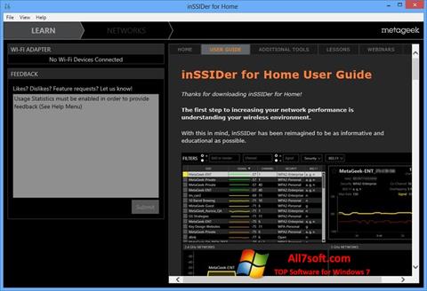 Ekrano kopija InSSIDer Windows 7
