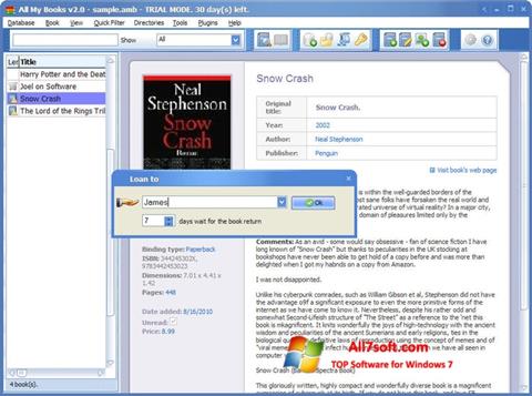 Ekrano kopija All My Books Windows 7
