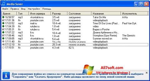 Ekrano kopija Media Saver Windows 7