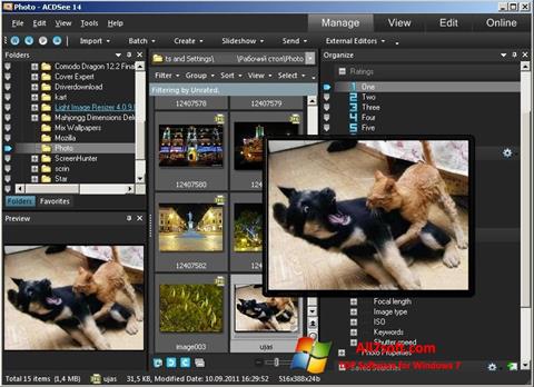 Ekrano kopija ACDSee Photo Manager Windows 7