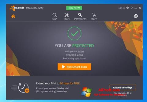 Ekrano kopija Avast Internet Security Windows 7