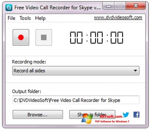Ekrano kopija Free Video Call Recorder for Skype Windows 7