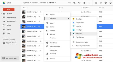 Ekrano kopija Google Drive Windows 7