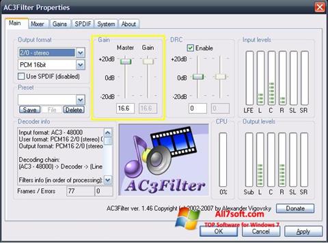 Ekrano kopija AC3Filter Windows 7