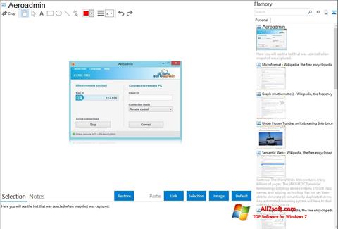 Ekrano kopija AeroAdmin Windows 7