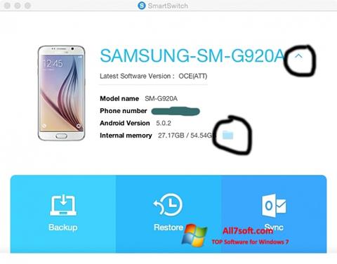 Ekrano kopija Samsung Smart Switch Windows 7