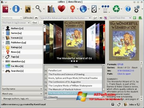 Ekrano kopija Calibre Windows 7