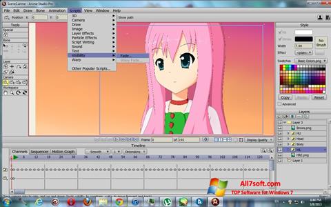 Ekrano kopija Anime Studio Windows 7