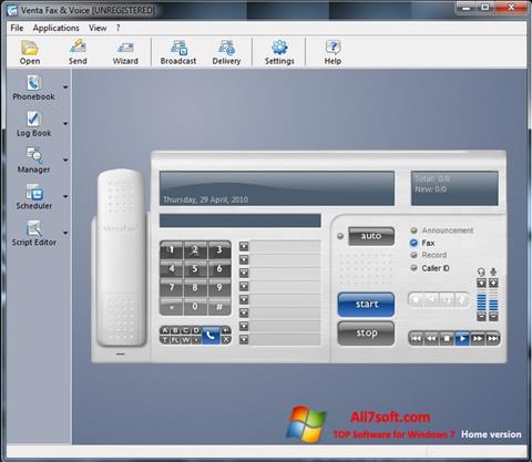 Ekrano kopija VentaFax Windows 7