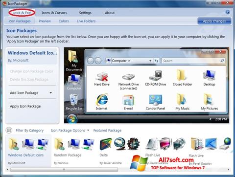Ekrano kopija IconPackager Windows 7