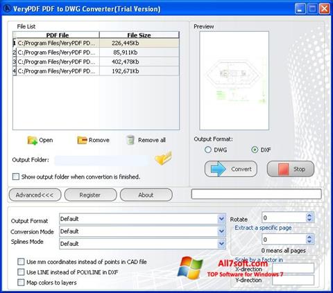 Ekrano kopija PDF to DWG Converter Windows 7