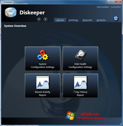 Ekrano kopija Diskeeper Windows 7