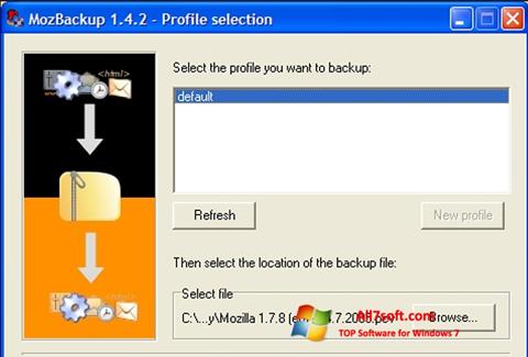 Ekrano kopija MozBackup Windows 7