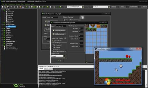 Ekrano kopija GameMaker: Studio Windows 7