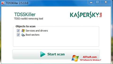 Ekrano kopija Kaspersky TDSSKiller Windows 7