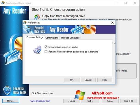 Ekrano kopija AnyReader Windows 7