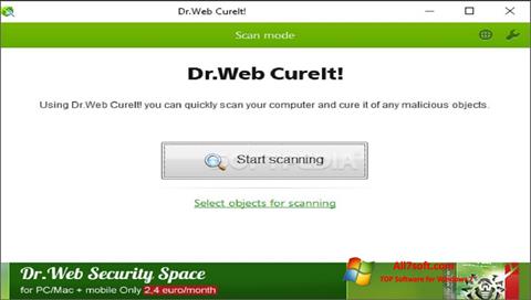 Ekrano kopija Dr.Web CureIt Windows 7