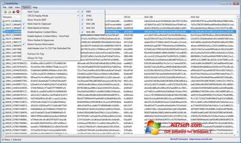 Ekrano kopija HashMyFiles Windows 7