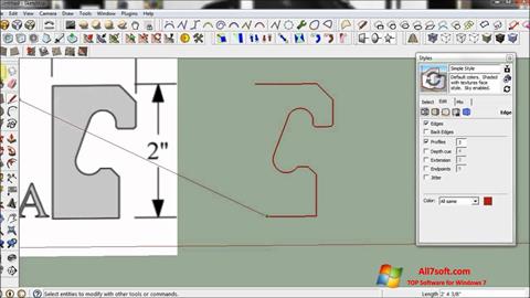Ekrano kopija SketchUp Windows 7