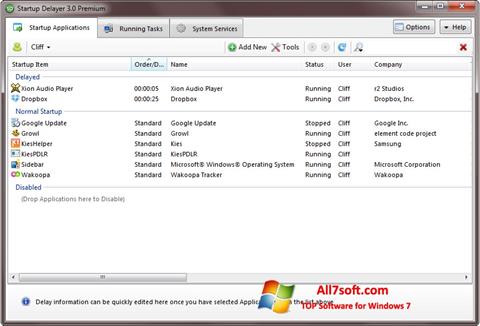 Ekrano kopija Startup Delayer Windows 7