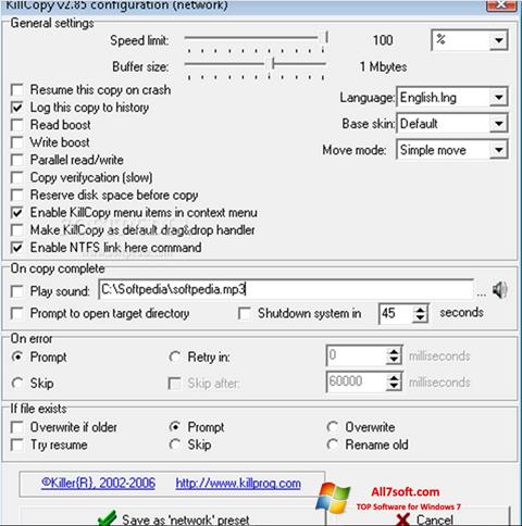 Ekrano kopija KillCopy Windows 7