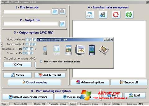 Ekrano kopija PocketDivXEncoder Windows 7