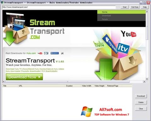 Ekrano kopija StreamTransport Windows 7