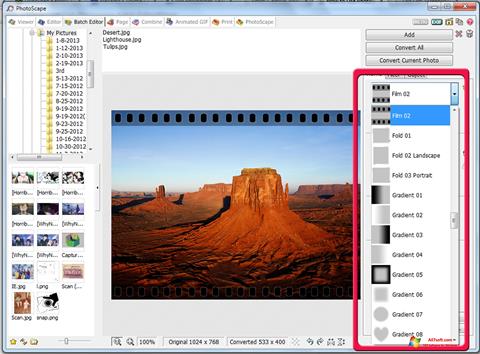 Ekrano kopija PhotoScape Windows 7